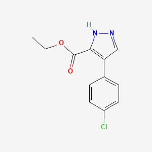 molecular formula C12H11ClN2O2 B599051 4-(4-chlorophenyl)-1H-Pyrazole-3-carboxylic acid ethyl ester CAS No. 1198351-56-2