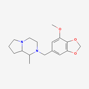 molecular formula C17H24N2O3 B5990511 2-[(7-methoxy-1,3-benzodioxol-5-yl)methyl]-1-methyl-3,4,6,7,8,8a-hexahydro-1H-pyrrolo[1,2-a]pyrazine 