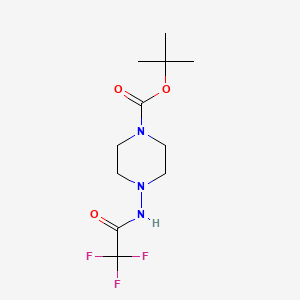 molecular formula C11H18F3N3O3 B599052 叔丁基 4-(2,2,2-三氟乙酰氨基)哌嗪-1-羧酸酯 CAS No. 1198286-22-4