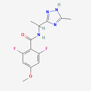 2,6-difluoro-4-methoxy-N-[1-(5-methyl-1H-1,2,4-triazol-3-yl)ethyl]benzamide