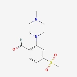 molecular formula C13H18N2O3S B599057 2-(4-Methyl-1-piperazinyl)-4-(methylsulfonyl)benzaldehyde CAS No. 1197193-37-5