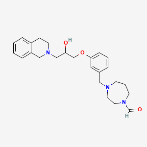 molecular formula C25H33N3O3 B5990576 4-{3-[3-(3,4-dihydro-2(1H)-isoquinolinyl)-2-hydroxypropoxy]benzyl}-1,4-diazepane-1-carbaldehyde 