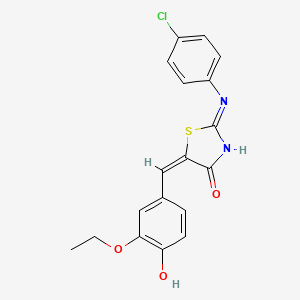 molecular formula C18H15ClN2O3S B5990604 2-[(4-chlorophenyl)imino]-5-(3-ethoxy-4-hydroxybenzylidene)-1,3-thiazolidin-4-one 