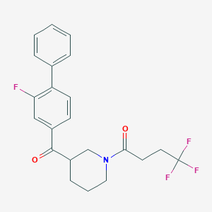 molecular formula C22H21F4NO2 B5990660 (2-fluoro-4-biphenylyl)[1-(4,4,4-trifluorobutanoyl)-3-piperidinyl]methanone 