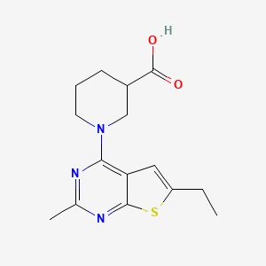 1-(6-ethyl-2-methylthieno[2,3-d]pyrimidin-4-yl)-3-piperidinecarboxylic acid