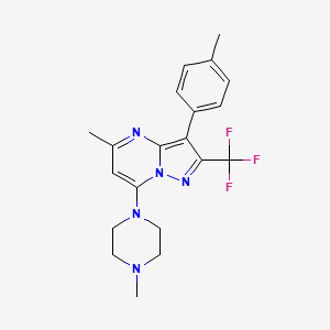 molecular formula C20H22F3N5 B5990691 5-Methyl-3-(4-methylphenyl)-7-(4-methylpiperazin-1-yl)-2-(trifluoromethyl)pyrazolo[1,5-a]pyrimidine 