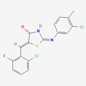 molecular formula C17H11Cl2FN2OS B5990711 5-(2-chloro-6-fluorobenzylidene)-2-[(3-chloro-4-methylphenyl)imino]-1,3-thiazolidin-4-one 