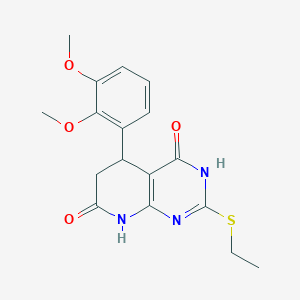 molecular formula C17H19N3O4S B5990721 5-(2,3-dimethoxyphenyl)-2-(ethylthio)-5,8-dihydropyrido[2,3-d]pyrimidine-4,7(3H,6H)-dione 