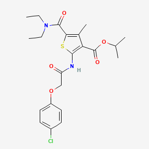 molecular formula C22H27ClN2O5S B5990726 isopropyl 2-{[(4-chlorophenoxy)acetyl]amino}-5-[(diethylamino)carbonyl]-4-methyl-3-thiophenecarboxylate 