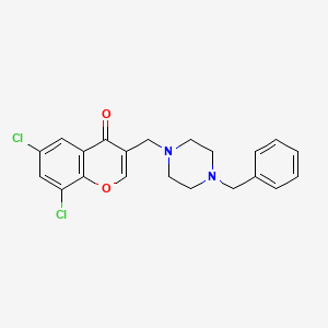 molecular formula C21H20Cl2N2O2 B5990737 3-[(4-benzyl-1-piperazinyl)methyl]-6,8-dichloro-4H-chromen-4-one 