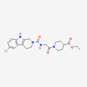 molecular formula C22H27ClN4O4 B5990768 ethyl 1-{N-[(6-chloro-1,3,4,9-tetrahydro-2H-beta-carbolin-2-yl)carbonyl]glycyl}piperidine-4-carboxylate 