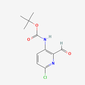 molecular formula C11H13ClN2O3 B599077 tert-Butyl (6-chloro-2-formylpyridin-3-yl)carbamate CAS No. 1199557-04-4