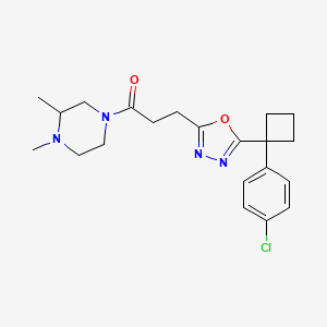 4-(3-{5-[1-(4-chlorophenyl)cyclobutyl]-1,3,4-oxadiazol-2-yl}propanoyl)-1,2-dimethylpiperazine