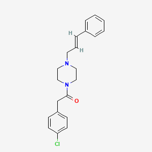 molecular formula C21H23ClN2O B5990809 2-(4-CHLOROPHENYL)-1-{4-[(E)-3-PHENYL-2-PROPENYL]PIPERAZINO}-1-ETHANONE CAS No. 524731-24-6