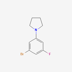 molecular formula C10H11BrFN B599081 1-(3-Bromo-5-fluorophenyl)pyrrolidine CAS No. 1199773-24-4