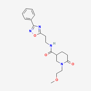 1-(2-methoxyethyl)-6-oxo-N-[2-(3-phenyl-1,2,4-oxadiazol-5-yl)ethyl]-3-piperidinecarboxamide