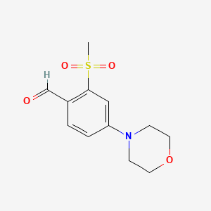 molecular formula C12H15NO4S B599082 2-(Methylsulfonyl)-4-morpholinobenzaldehyde CAS No. 1197193-29-5