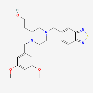 molecular formula C22H28N4O3S B5990823 2-[4-(2,1,3-benzothiadiazol-5-ylmethyl)-1-(3,5-dimethoxybenzyl)-2-piperazinyl]ethanol 