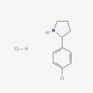molecular formula C10H13Cl2N B599084 2-(4-Chlorophenyl)pyrrolidine hydrochloride CAS No. 1203683-40-2