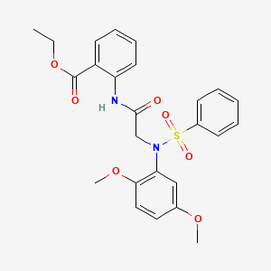 molecular formula C25H26N2O7S B5990850 ethyl 2-{[N-(2,5-dimethoxyphenyl)-N-(phenylsulfonyl)glycyl]amino}benzoate 