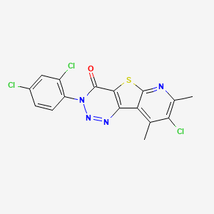 molecular formula C16H9Cl3N4OS B5990865 12-chloro-5-(2,4-dichlorophenyl)-11,13-dimethyl-8-thia-3,4,5,10-tetrazatricyclo[7.4.0.02,7]trideca-1(13),2(7),3,9,11-pentaen-6-one 