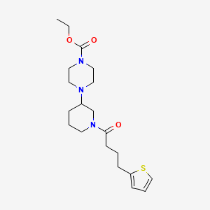 Ethyl 4-[1-(4-thiophen-2-ylbutanoyl)piperidin-3-yl]piperazine-1-carboxylate