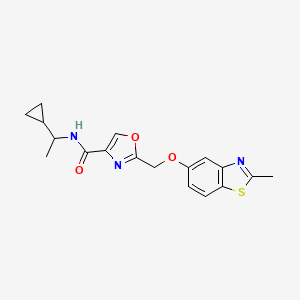 N-(1-cyclopropylethyl)-2-{[(2-methyl-1,3-benzothiazol-5-yl)oxy]methyl}-1,3-oxazole-4-carboxamide