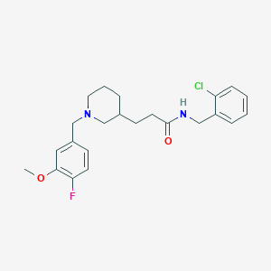 molecular formula C23H28ClFN2O2 B5990922 N-(2-chlorobenzyl)-3-[1-(4-fluoro-3-methoxybenzyl)-3-piperidinyl]propanamide 