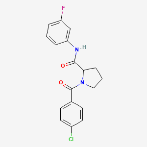 molecular formula C18H16ClFN2O2 B5990932 1-(4-chlorobenzoyl)-N-(3-fluorophenyl)prolinamide 