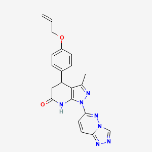 molecular formula C21H19N7O2 B5990939 3-Methyl-4-[4-(prop-2-EN-1-yloxy)phenyl]-1-{[1,2,4]triazolo[4,3-B]pyridazin-6-YL}-1H,4H,5H,6H,7H-pyrazolo[3,4-B]pyridin-6-one 