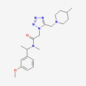 N-[1-(3-methoxyphenyl)ethyl]-N-methyl-2-{5-[(4-methyl-1-piperidinyl)methyl]-1H-tetrazol-1-yl}acetamide