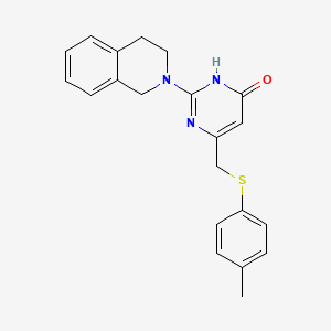 molecular formula C21H21N3OS B5990959 2-(3,4-dihydroisoquinolin-2(1H)-yl)-6-{[(4-methylphenyl)sulfanyl]methyl}pyrimidin-4(3H)-one 