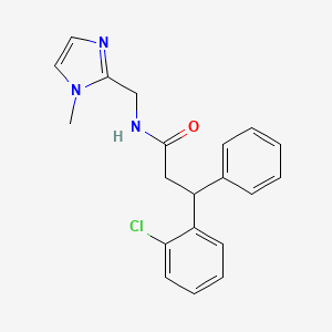 molecular formula C20H20ClN3O B5990966 3-(2-chlorophenyl)-N-[(1-methyl-1H-imidazol-2-yl)methyl]-3-phenylpropanamide 