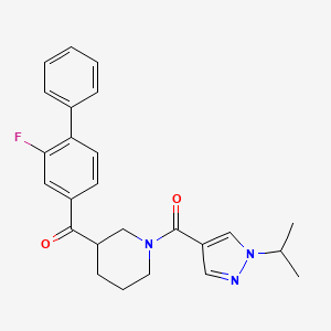 molecular formula C25H26FN3O2 B5990973 (2-fluoro-4-biphenylyl){1-[(1-isopropyl-1H-pyrazol-4-yl)carbonyl]-3-piperidinyl}methanone 