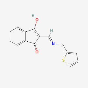 molecular formula C15H11NO2S B5990976 2-({[(THIOPHEN-2-YL)METHYL]AMINO}METHYLIDENE)-2,3-DIHYDRO-1H-INDENE-1,3-DIONE 