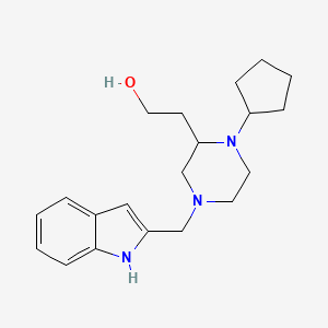 2-[1-cyclopentyl-4-(1H-indol-2-ylmethyl)-2-piperazinyl]ethanol