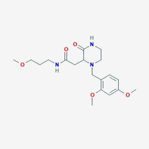 molecular formula C19H29N3O5 B5990988 2-[1-(2,4-dimethoxybenzyl)-3-oxo-2-piperazinyl]-N-(3-methoxypropyl)acetamide 