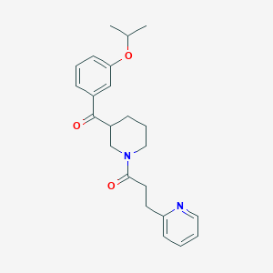 molecular formula C23H28N2O3 B5990997 (3-isopropoxyphenyl){1-[3-(2-pyridinyl)propanoyl]-3-piperidinyl}methanone 