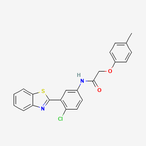 molecular formula C22H17ClN2O2S B5991050 N-[3-(1,3-benzothiazol-2-yl)-4-chlorophenyl]-2-(4-methylphenoxy)acetamide 