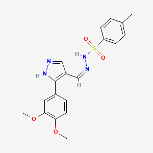 N'~1~-{(Z)-1-[3-(3,4-DIMETHOXYPHENYL)-1H-PYRAZOL-4-YL]METHYLIDENE}-4-METHYL-1-BENZENESULFONOHYDRAZIDE