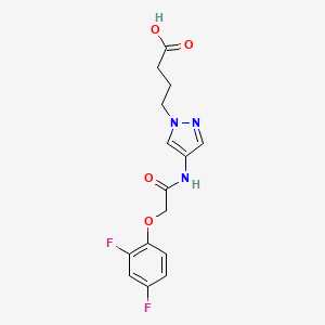 molecular formula C15H15F2N3O4 B5991072 4-(4-{[2-(2,4-difluorophenoxy)acetyl]amino}-1H-pyrazol-1-yl)butanoic acid 