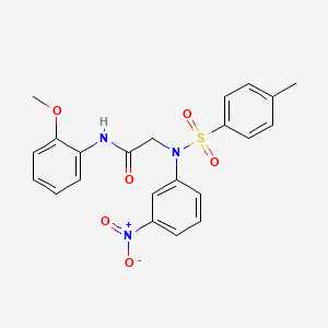 molecular formula C22H21N3O6S B5991079 N~1~-(2-methoxyphenyl)-N~2~-[(4-methylphenyl)sulfonyl]-N~2~-(3-nitrophenyl)glycinamide 