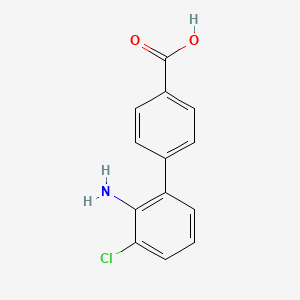 molecular formula C13H10ClNO2 B599109 4-(2-Amino-3-chlorophenyl)benzoic acid CAS No. 197450-30-9