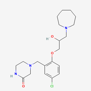 molecular formula C20H30ClN3O3 B5991097 4-{2-[3-(1-azepanyl)-2-hydroxypropoxy]-5-chlorobenzyl}-2-piperazinone 