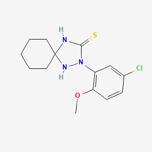 molecular formula C14H18ClN3OS B5991117 2-(5-chloro-2-methoxyphenyl)-1,2,4-triazaspiro[4.5]decane-3-thione 