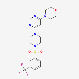 molecular formula C19H22F3N5O3S B5991134 4-[6-(4-{[3-(trifluoromethyl)phenyl]sulfonyl}-1-piperazinyl)-4-pyrimidinyl]morpholine 