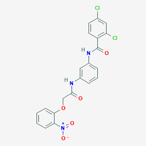 2,4-dichloro-N-[3-[[2-(2-nitrophenoxy)acetyl]amino]phenyl]benzamide