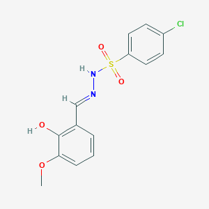 molecular formula C14H13ClN2O4S B5991154 4-chloro-N-[(E)-(2-hydroxy-3-methoxyphenyl)methylideneamino]benzenesulfonamide 