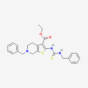 molecular formula C25H27N3O2S2 B5991170 ETHYL 6-BENZYL-2-{[(BENZYLAMINO)CARBOTHIOYL]AMINO}-4,5,6,7-TETRAHYDROTHIENO[2,3-C]PYRIDINE-3-CARBOXYLATE 