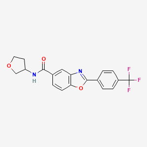 molecular formula C19H15F3N2O3 B5991185 N-(tetrahydro-3-furanyl)-2-[4-(trifluoromethyl)phenyl]-1,3-benzoxazole-5-carboxamide 